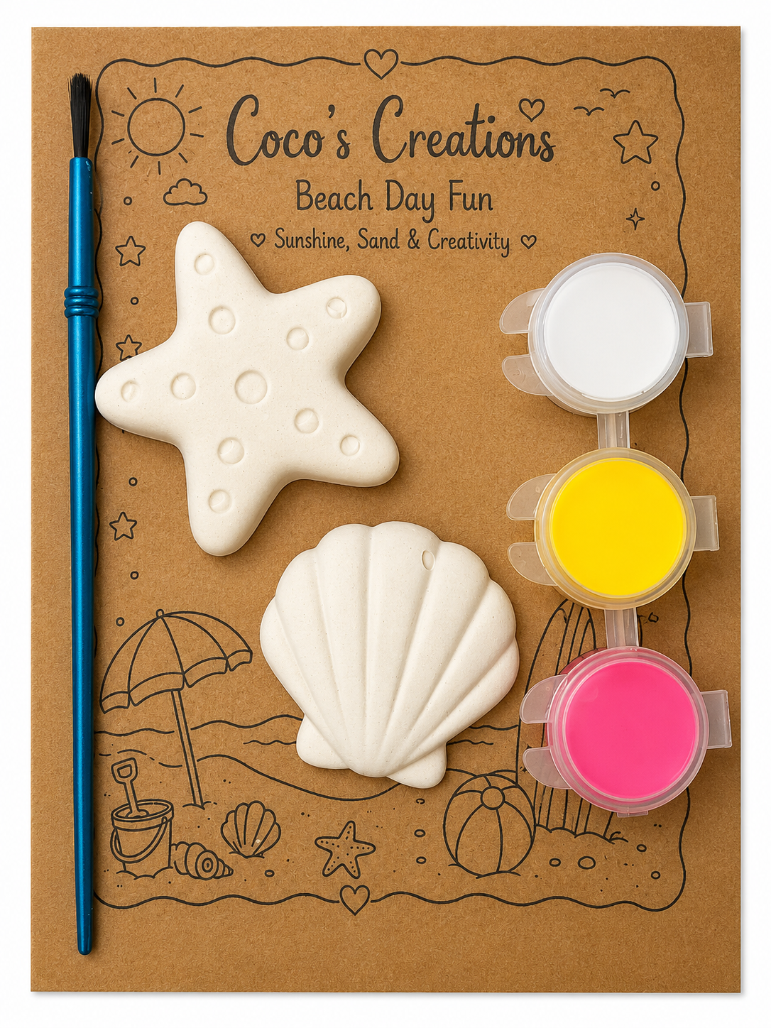 Beach Day Fun Shell & Starfish Paint Kit