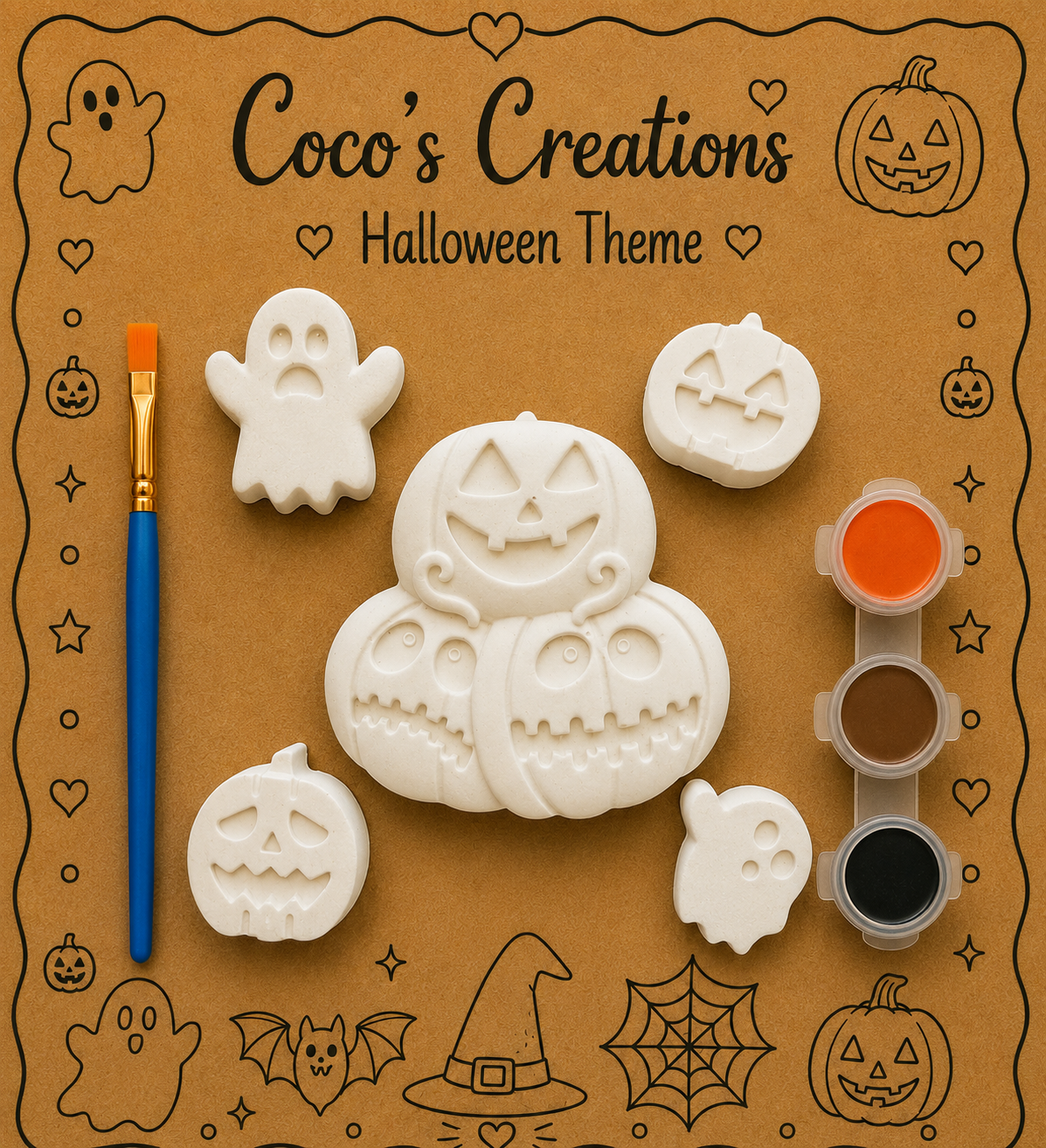 Halloween Paint Kit – Jack-O-Lanterns & Ghosts